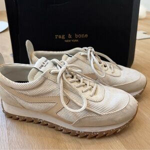 rag & bone retro runner sneakers in cream